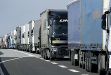 Kolona kamionů v Německu