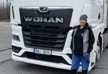 WOMAN in truck